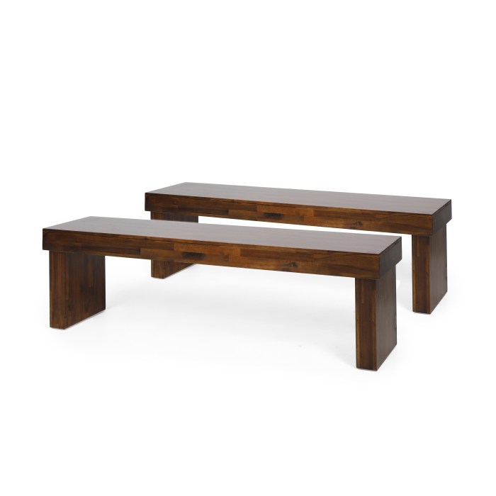 Acacia wood dining bench