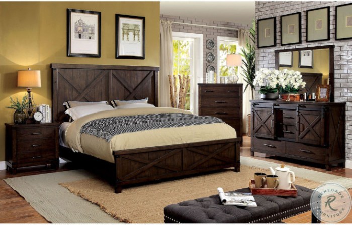 Bianca Dark Walnut Panel Bedroom Set from Furniture of America ...