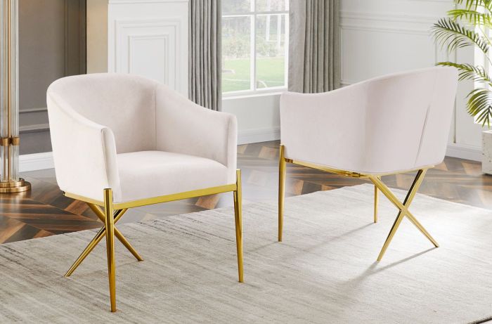 Velvet dining chairs gold base