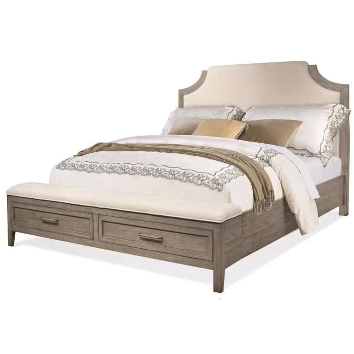 Upholstered king bed with storage